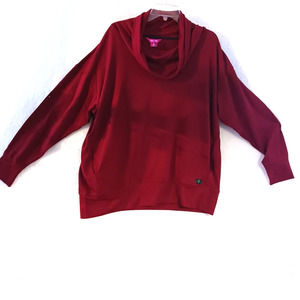 Alex - Abby Women's Pullover Shirt Sweater Cowl Neck Red Size 1X New